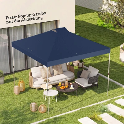 Outsunny Toiture Pavillon Remplacement 3x3m Étanche Bleu UV50+