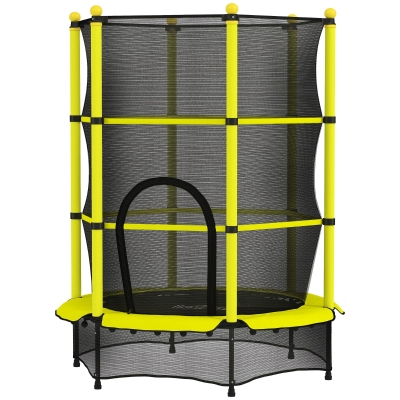 HOMCOM Trampoline Enfant Ø140cm Filet Sécurité Intérieur Extérieur
