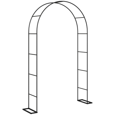 Outsunny Metal Garden Arch Trellis 2.4m for Plants Black