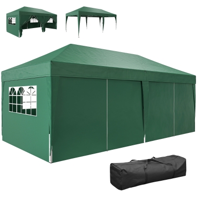 Outsunny Pavillon 6x3m Pliant Résistant UV avec Fenêtre et Porte
