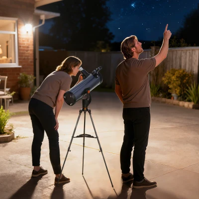 Outsunny Telescopio Reflector Astronómico para Adultos y Principiantes Apertura 114 mm con Trípode Ajustable Bolsa