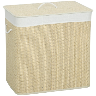 HOMCOM Cesto Biancheria Sporca 60x40x60 cm Crema