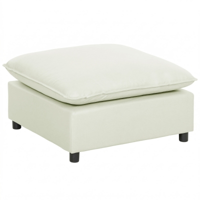HOMCOM Taburet pentru picioare Ottoman din stofă modernă cu picioare din plastic pentru living și dormitor, 75 cm, crem