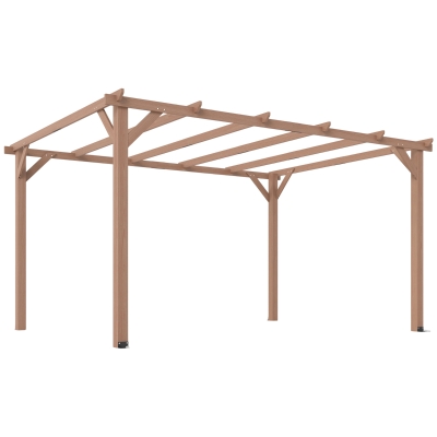 Outsunny Wooden Pergola Garden Trellis Maple Wood-Effect 4x3m