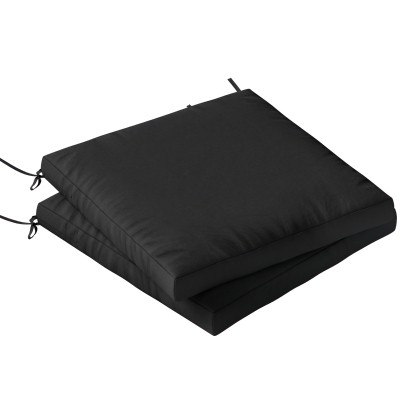 Outsunny Waterproof Seat Cushions Set of 2 with Ties Black