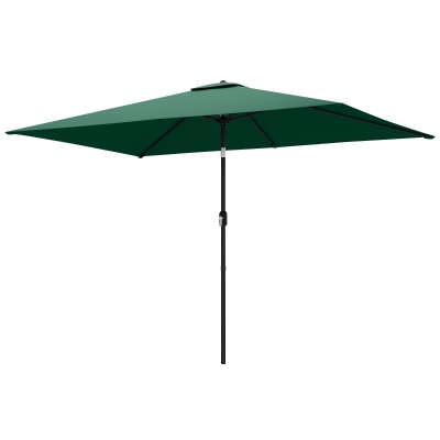 Outsunny Parasol Inclinable 300x200cm avec Manivelle Vert