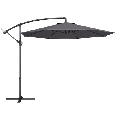 Outsunny Cantilever Parasol with Cross Base Grey 3m