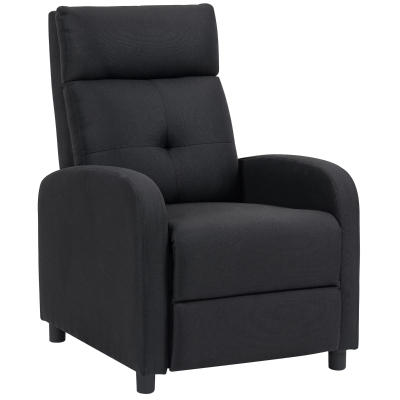 HOMCOM Fauteuil Relax Inclinable avec Repose-Pieds Noir