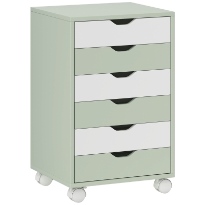 HOMCOM Cassettiera da Scrivania 40x35x63 cm verde