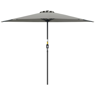 Outsunny Parasol mural demi-lune gain de place avec ouverture à manivelle, 2.7x2.4 m, Gris clair