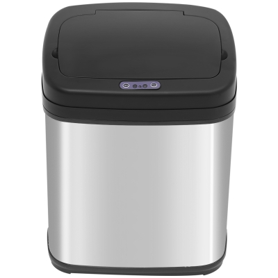HOMCOM Poubelle Automatique 20L Acier Inox Argent Noir