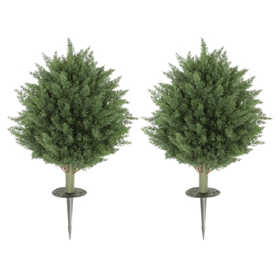 HOMCOM Lot de 2 Cyprès Artificiels Résistants UV Ø40x60cm Vert