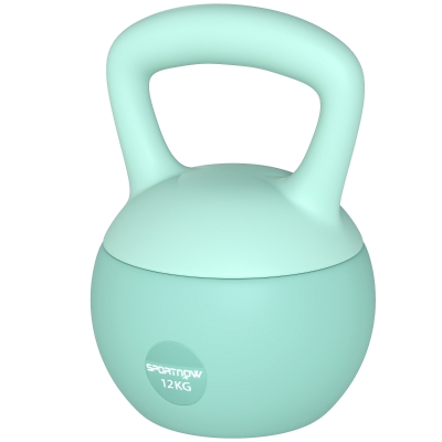 SPORTNOW Kettlebell 12kg Sable Métal Poignée Antidérapante Vert