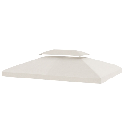 Outsunny Housse 4x3m Double Toit Drainage UV Crème