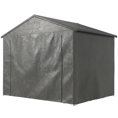 Outsunny Tente-Garage 2,5x1,8m Étanche Porte Zippée Gris Foncé