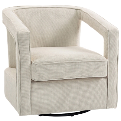 HOMCOM Fauteuil Pivotant 360° Lounge Relax Beige