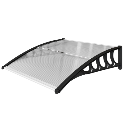 Outsunny Auvent 103x96,5cm Polycarbonate Aluminium Transparent