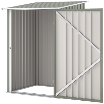 Outsunny Cabane Outils Acier Galvanisé 100x104x160cm Gris