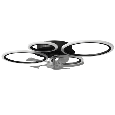 HOMCOM Ventilador de techo con luz y mando a distancia, ventilador de techo LED de 77 cm con 3 colores de luz, 6 velocidades, temporizador