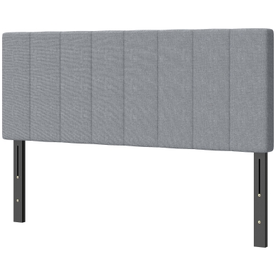 HOMCOM Tête de Lit Réglable 160 cm Métal Aspect Lin Gris