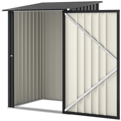 Outsunny Abri Outils Acier Galvanisé 100x104x160 cm Gris Foncé