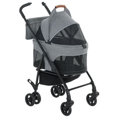 PawHut Passeggino per cane 69 x 47 x 101 cm Grigio