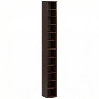 HOMCOM 2er-Set Säulenregale CD-DVD Aufbewahrung 12 Fächer 21 x 22,5 x 88,5 cm Kapazität 204 CD Braun