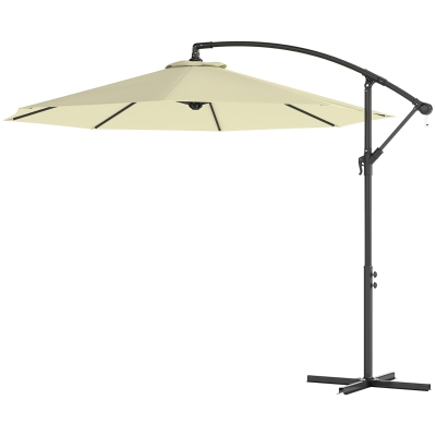 Outsunny Parasol Déporté 3x2,5m Inclinable Beige