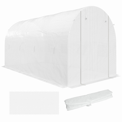 Outsunny Bâche de Serre 4x2m Blanc Protection UV Résistante