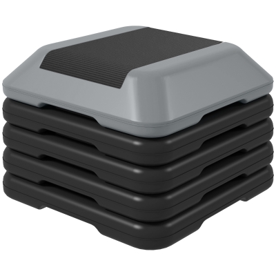 SPORTNOW Step Fitness Réglable 10-30cm Antidérapant Gris