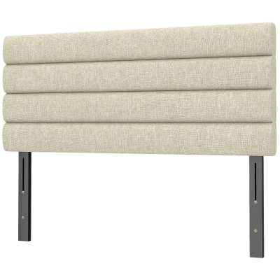 HOMCOM Tête de Lit 140 cm Lin Réglable 3 Niveaux Beige