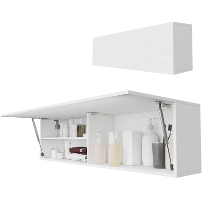 HOMCOM Meuble Mural Salle de Bain Blanc 120 cm avec Rangement