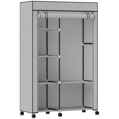 HOMCOM Armadio in Tessuto 103x43x162.5 cm Grigio chiaro