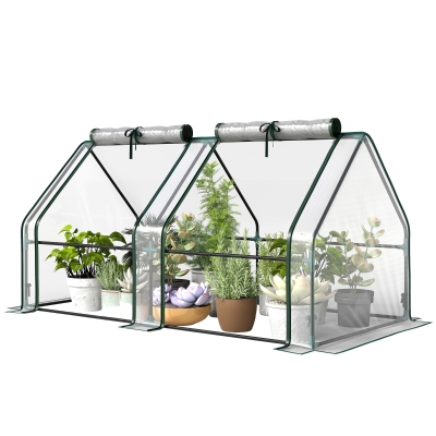 Outsunny Serre Bâche Hivernale Acier 180x90x90cm Transparent