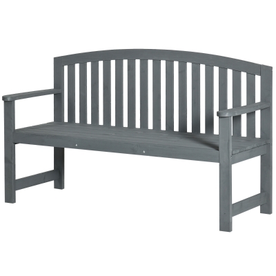 Outsunny Banc de Jardin 2 Places Bois Gris 240kg Dossier Résistant