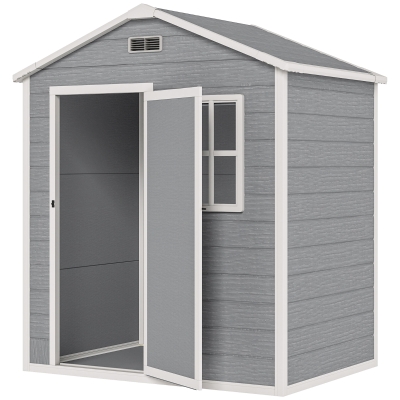 Outsunny Abri de jardin 1,9 m² 182 x 121 x 200 cm Remise avec toit en pente Plancher Porte verrouillable