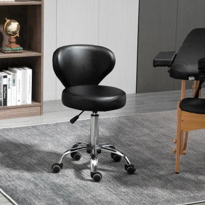 HOMCOM Sgabello da salone 45cm x 54cm x 88cm Nero