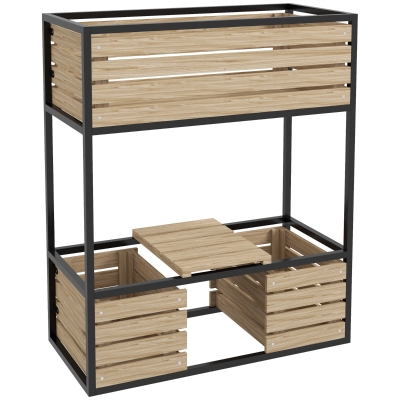 Outsunny Orto rialzato 83cm x 39cm x 100cm marrone