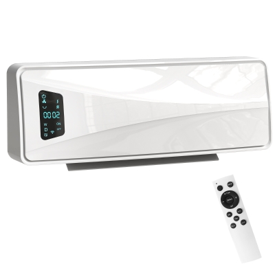 HOMCOM Chauffage Mural 2000W LED Thermostat Minuteur Blanc