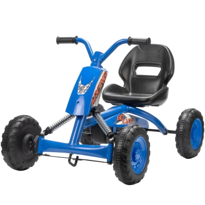 AIYAPLAY Go-Kart Enfant 2-5 Ans Acier Bleu Charge 30kg