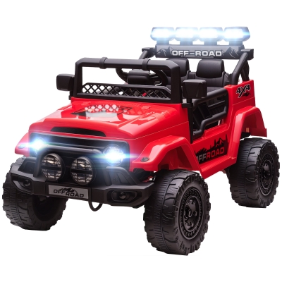 AIYAPLAY Tout-Terrain Enfants Rouge avec Télécommande et Phares