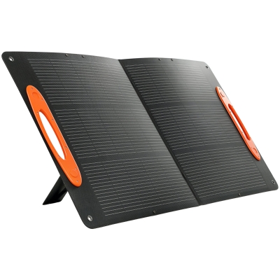 HOMCOM Solarladegerät 100W faltbar mit USB-A- und USB-C-Anschluss für Schnellladung, IP67, Schwarz