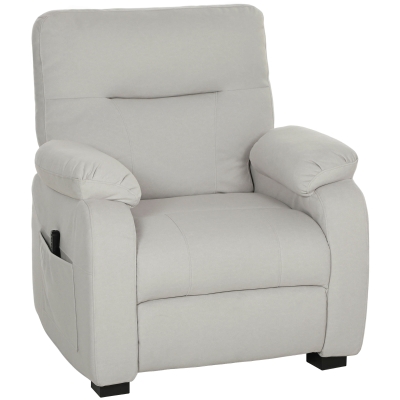 HOMCOM Elektrischer Relaxsessel verstellbar USB-Anschluss Fußstütze Seitentaschen Fernbedienung 96x90x103cm Creme