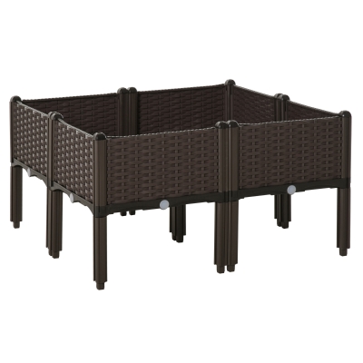 Outsunny Letto rialzato 40cm x 40cm x 44cm Marrone