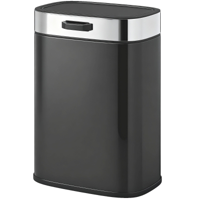 HOMCOM Poubelle Cuisine Acier Inox Noir avec Cuve Amovible