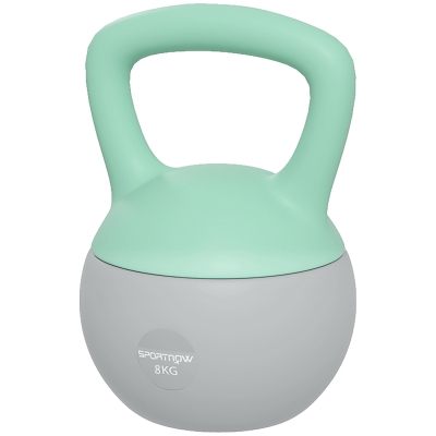 SPORTNOW Kettlebell 8kg Sable Métallique Poignée Antidérapante