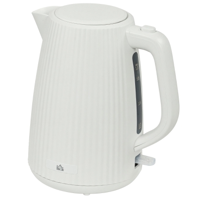 HOMCOM Elektrischer Wasserkocher 1,7l 2200W mit herausnehmbarem Kalkfilter Abschaltautomatik 360° drehbare Basis Creme