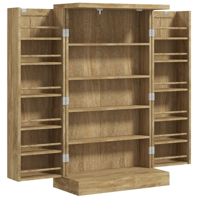 HOMCOM Buffet da cucina 60x30x104cm Finitura legno naturale