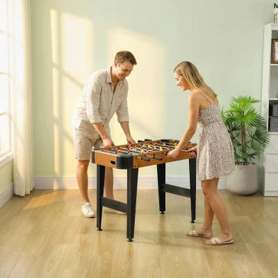 SPORTNOW Baby-foot 92 cm, 22 jucători, 2 mingi, contoare manuale, mânere antiderapante, maro