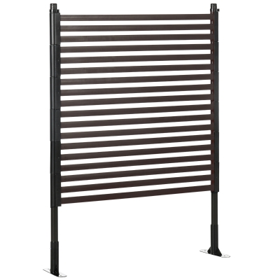 Outsunny Sichtschutz-Gartenzaun aus Metall für den Außenbereich mit Füßen oder Pfosten zum Einstecken, modular, 93L x 22l x 124H cm